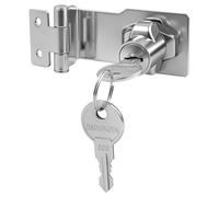 Mritrit Cerradura Puerta Exterior, Cerrojo Puerta Interior, Pestillo de Seguridad 90° con Llave Igual para Armarios, Cajones, Cobertizos, Puertas y Garajes (Ángulo Recto de 3 Pulgadas)