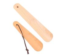Mritrit Juego de calzadores de madera de haya, cuerno de zapato de mango largo de 20 cm, cuerno corto de 14,5 cm para ancianos y adultos, levantador de zapatos de madera duradero y ecológico