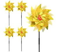 Mritrit Paquete de 5 espantadores de pájaros para jardines, molinos de viento ensamblados para asustar pájaros, disuasorio de palomas para jardines, molino de viento, rom, césped, huerto, granja