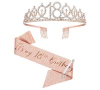 Mrkeung Tiara de corona de cumpleaños para mujer, joyería de princesa, reina, banda de rey, diadema para boda, fiesta, accesorios 181, talla única, Cristal, Cristal