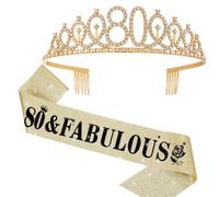 Mrkeung Tiara de corona de cumpleaños para mujer, joyería de princesa, reina, banda para el rey, diadema para boda, fiesta, accesorios 491, talla única, cristal, cristal, One Size, Cristal, Cristal