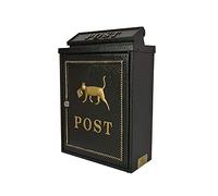 MRKU Buzón Retro Antiguo con Cerradura Estilo Europeo de Hierro Decorativo