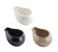 MRKU Jarra de Leche, Salsera, Taza de Agua, Jarra, Crema, dispensador de café, azúcar, Salsa, Juego de 3 Piezas de cerámica para Verter, 100 ml, pequeña, Tarro de Miel