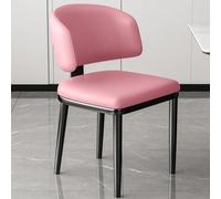 MRKU Silla de Oficina/Comedor tapizada en Cuero con Patas metálicas, cómoda para la Cocina.