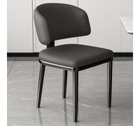 MRKU Silla de Oficina/Comedor tapizada en Cuero con Patas metálicas, cómoda para la Cocina.