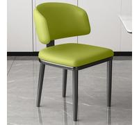 MRKU Silla de Oficina de Estilo Moderno de Mediados de Siglo, tapizada en Cuero, con Detalles Acolchados y Patas metálicas. Cómoda Silla de recepción para la Cocina.