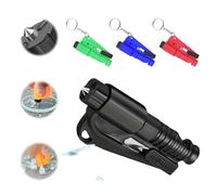 Mrltau 4 herramientas de rescate como llavero, cortador de cinturón de seguridad, cortador de ventanas de coche, cortador de cinturón de coche, martillo de emergencia, práctico llavero de coche.