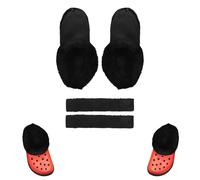 Mrltau Inserto de piel para zuecos Crocs, plantillas cálidas para mujer y hombre, 240 mm para 40-41, plantillas para mujer y invierno, plantillas para zapatos de mujer, forro para Crocs (negro),