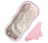 Mrltau Rosa Schleife Und Herz-Design Estuche de Gafas Hardcase para Mujeres Niñas, Estuche Transparente para Gafas de Sol, Soporte Lindo Estuche de Gafas Mujeres, Estuche de Gafas, Estuche Duro