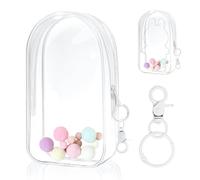 Mrltau Transparente Doll Bolsa para Vinyl Plush Toy Doll Cryingbaby Doll, con Pequeña Bola Peluda, Gran Funda Protectora para Vinyl Plush Toy Vinyl Plush Toy Llavero, Proteja Su Muñeca, Bag Charm