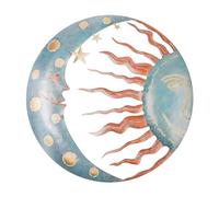 MrMrKura Arte de pared de metal para exteriores, interior, rústico, retro, sol, luna, estrellas, decoración para colgar en la pared para el hogar, jardín, patio, casa de campo