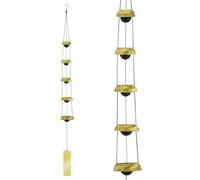 MrMrKura Campanas de viento de cobre para exteriores, campanillas de viento de templo con 5 campanas de viento Feng Shui, campanillas de viento conmemorativas para decoración del hogar, jardín, patio
