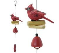 MrMrKura Campanas de viento de pájaro, colgante de campana de viento cardenal para gloria, madres, regalo de amor, campanilla de viento colgante con adorno de plumas para bendecir, jardín, patio
