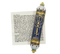 MrMrKura Mezuzah con pergamino para puerta, esmalte y aleación de zinc, bendición Mezuzah para puerta, caja Mezuzah pintada de colores Mezuzha Scroll Kosher para regalos judíos/decoración judía,