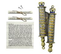 MrMrKura Mezuzah para puerta, caja de metal Mezuzah con 2 pergaminos para regalos judíos, decoración de inauguración de la casa judía, Navidad, Pascua (dorado)