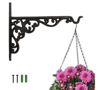 MrMrKura Soporte colgante para plantas de hierro forjado para interiores y exteriores, ganchos de pared para colgar plantas, comedero de pájaros, linterna, campanillas de viento (1)