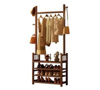 MRMRMNR Bambú de Organizador de Entrada, Perchero de Pie Multifuncional con Banco de Zapatos Acolchado y Estante para Zapatos, Mueble Ahorrador de Espacio para Salón y Dormitorio