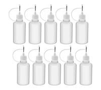 MRNHA 10 Piezas Botella Aplicadora de Punta Exprimible de PláStico 30Ml Cuentagotas Rellenables con Tapas de Punta de Aguja para Pegamento DIY
