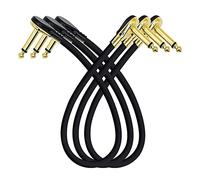 MRNHA Cable de ConexióN para Guitarra, Cables de ConexióN para Pedal de Efecto, DiseñO de Panqueque de Perfil Bajo de áNgulo Recto de 1/4 Pulgadas para Pedales de Efectos, Paquete de 3