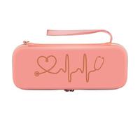 MRNHA Caja de Almacenamiento para Estetoscopio, Estuche de Viaje Portátil de EVA con Bolsa de, Disco Duro, Bolígrafo, Organizador Rosa