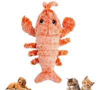 MRNHA Juguetes para Perros con Forma de Langosta Flexible, Juguete Interactivo de Langosta Saltadora de Felpa, Juguete para Mascotas en Movimiento Activado por Movimiento, B