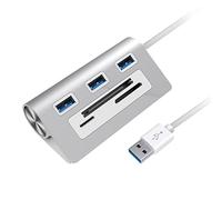 MRNHA Lector de Tarjetas HUB USB 3 Puertos USB 3.0 con Lector de Tarjetas TF/SD Multi USB Splitter Lector de Tarjetas USB para PC Laptop