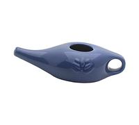 MRNHA Olla Neti de CeráMica de 250 Ml para Limpieza de Nariz, Duradera, una Prueba de Fugas, para Enjuague Nasal, Lavado de Nariz, Hombres y Mujeres, Azul