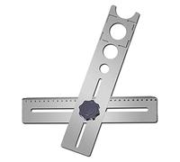 MRNHA Regla de LocalizacióN de Agujeros de Baldosas de CeráMica de Acero Inoxidable Multifuncional Herramientas de MedicióN de Mano de PerforacióN Ajustables de 360 Grados