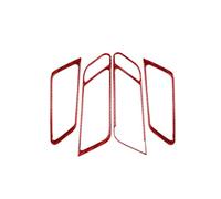 MRNQCB para P&orsche para Macan 2014 2015 2016 2017 2018-2021 Manijas De La Puerta Interior Panel Decoración Marco Pegatinas De Coche Accesorios Interiores(Red Carbon Fiber)