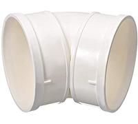 MroMax 1 pieza de PVC acodado de 45 grados 90 mm zócalo para drenaje de edificios, riego agrícola, uso en color blanco