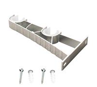 MroMax 1 soporte de barra de cortina de aleación de aluminio de 185 x 95 x 19 mm, soporte doble para barra de cortina de 25-28 mm, color plateado