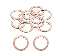 MroMax 10 anillos redondos de cobre planos M18 de 22 mm de diámetro exterior 18 mm de diámetro interno 1,5 mm de grosor