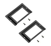MroMax 10 marcos de etiquetas de metal, 80 x 51 mm, marco de etiquetas negro, soportes para tarjetas con tornillos para oficina, biblioteca, muebles, tarjetas, archivadores, cajones, gabinetes