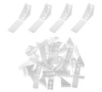 MroMax 10 soportes de esquina de plástico de nailon blanco en forma de L con tapa de cubierta de 1.57 x 1.57 x 0.87 pulgadas (largo x ancho x alto) Soporte de ángulo recto de 4 agujeros para