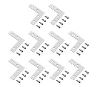 MroMax 10 soportes planos en forma de L de ángulo recto de 1.5 x 1.5 pulgadas (largo x ancho), placa de reparación de esquina de ángulo recto de hierro, conector de esquina resistente para muebles de