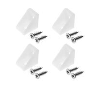 MroMax 100 soportes de esquina de plástico blanco en L, soporte de ángulo para armario, muebles, 2 x 2 x 1,5 cm (largo x ancho x alto) para cajones del hogar, ventanas, gabinetes