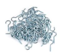 MroMax 100 tornillos autorroscantes de tornillo de ojo de 1.2 pulgadas, ganchos de techo chapados en zinc azul, ganchos para colgar, ganchos para tazas, ganchos para plantas, ganchos de extremo