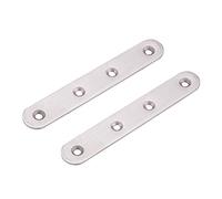 MroMax 126x20x3mm Soporte plano Placa Soportes Acero Inoxidable Esquina Brace Junta Placas Conector Reparación Soporte 2pcs