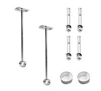 MroMax 2 barras de cortina de ducha de acero inoxidable para barra de armario redonda de 25 mm, tono plateado