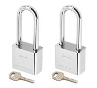 MroMax 2 candados con llave, candado de hierro de 1.2 pulgadas de ancho, candado de haz largo con llave igual para taquillas de gimnasio o escuela, cajón y archivador