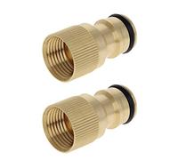 MroMax - 2 conectores rápidos de latón M18 hembra para manguera de riego de jardín