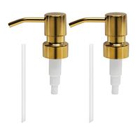 MroMax 2 dispensadores para jabón y loción de 25 mm, bombas modernas de acero inoxidable 304, reemplazo para botellas para tu casa, baño, cocina, hotel, restaurante, dorado