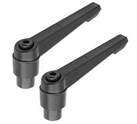MroMax 2 manijas de palanca de sujeción M10 de aleación de aluminio, rosca hembra, mango ajustable, perilla de máquina de torno para maquinaria, carpintería y equipos industriales, color negro