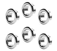 MroMax - 2 piezas de repuesto para lavabo redondo con agujero de desagüe de plástico para el hogar, cuarto de baño, lavabo, tono plateado