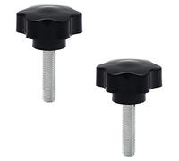 MroMax 2 piezas M10 x 40 mm con mango de estrella, tornillo de apriete de repuesto, piezas de repuesto de desmontaje rápido, mango de sujeción, perilla de tornillo negro