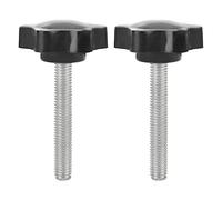 MroMax 2 piezas M8 x 50 mm de rosca de repuesto de tornillo de apriete de desmontaje rápido, piezas de repuesto de mango de sujeción, perilla de tornillo de agarre, color negro