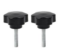 MroMax 2 piezas M8x40mm Star Handle Pomo Rosca Reemplazo Tornillo de apriete Desmontaje Rápido Piezas de repuesto Mango de sujeción Mango Mango Tornillo Pomo Negro