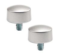 MroMax 2 remates de barra de cortina aptos para barra de 3/4 pulgadas de diámetro, tapa de barra de cortina de forma cilíndrica plateada para el hogar y la oficina