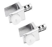 MroMax 2 soportes de cristal ajustables de 2,3 x 1,2 x 1,2 cm (largo x ancho x alto) para puerta de armario, color plateado