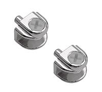 MroMax 2 soportes de estante de cristal ajustables de aleación de zinc para puerta de armario, 2 unidades de 2,2 x 2 cm (largo x ancho), color plateado